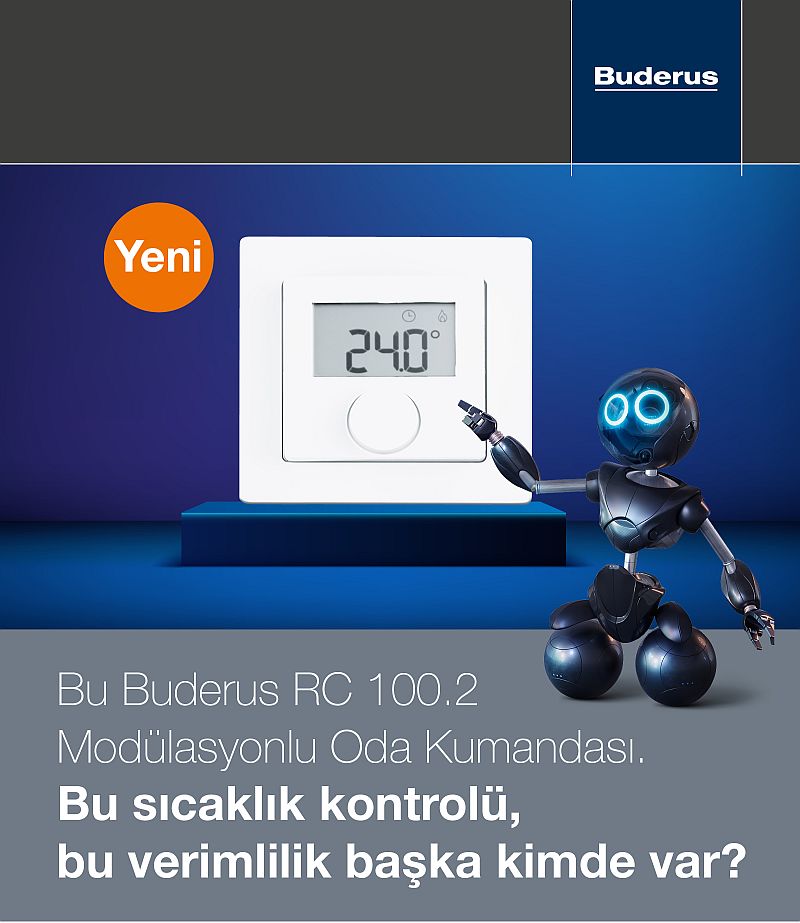 Buderus'tan Akıllı Isıtma Çözümü: Yeni RC100.2 Modülasyonlu Oda Kumandası