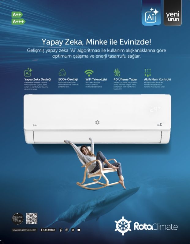 ROTA KLİMA’dan Yapay Zeka Destekli Yeni SPLİT KLİMA: MİNKE